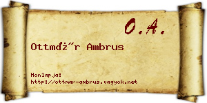 Ottmár Ambrus névjegykártya